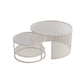 Tropical Round Frame Cocktail Table Glass Top Coffee Cocktail Table Off-White Clearhalo 'Coffee & Accent Tables' 'Coffee Tables' 'coffee_tables' 'furn' 'furn_coffee_tables' 'Furniture' 'Living Room Furniture' 6523467