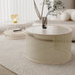 Tropical Round Frame Cocktail Table Glass Top Coffee Cocktail Table Clearhalo 'Coffee & Accent Tables' 'Coffee Tables' 'coffee_tables' 'furn' 'furn_coffee_tables' 'Furniture' 'Living Room Furniture' 6523472