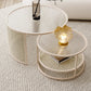 Tropical Round Frame Cocktail Table Glass Top Coffee Cocktail Table Clearhalo 'Coffee & Accent Tables' 'Coffee Tables' 'coffee_tables' 'furn' 'furn_coffee_tables' 'Furniture' 'Living Room Furniture' 6523473