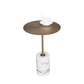 23.62 inch Tall Pedestal Side Table Metal and Marble Side End Table