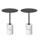 23.62 inch Tall Pedestal Side Table Metal and Marble Side End Table