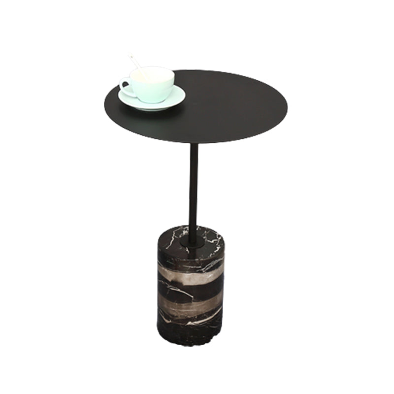 23.62 inch Tall Pedestal Side Table Metal and Marble Side End Table