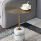 23.62 inch Tall Pedestal Side Table Metal and Marble Side End Table