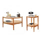 Tropical Round Cocktail Table Glass Top Coffee Cocktail Table with Storage