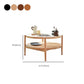 Tropical Round Cocktail Table Glass Top Coffee Cocktail Table with Storage