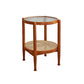 Tropical Round Cocktail Table Glass Top Coffee Cocktail Table with Shelf 19.7"L x 19.7"W x 23.5"H Cherry Wood Clearhalo 'Coffee & Accent Tables' 'Coffee Tables' 'coffee_tables' 'furn' 'furn_coffee_tables' 'Furniture' 'Living Room Furniture' 6523572