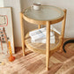 Tropical Round Cocktail Table Glass Top Coffee Cocktail Table with Shelf Clearhalo 'Coffee & Accent Tables' 'Coffee Tables' 'coffee_tables' 'furn' 'furn_coffee_tables' 'Furniture' 'Living Room Furniture' 6523589