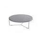 Modern Round Coffee Table Glass Top and Iron Coffee or End Table Cross Legs