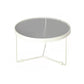 Modern Round Coffee Table Glass Top and Iron Coffee or End Table Cross Legs