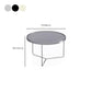 Modern Round Coffee Table Glass Top and Iron Coffee or End Table Cross Legs
