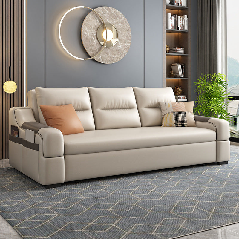 Bonded lederen bank futon hedendaagse futon slaper bank met opslag