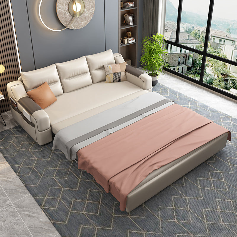 Bonded lederen bank futon hedendaagse futon slaper bank met opslag