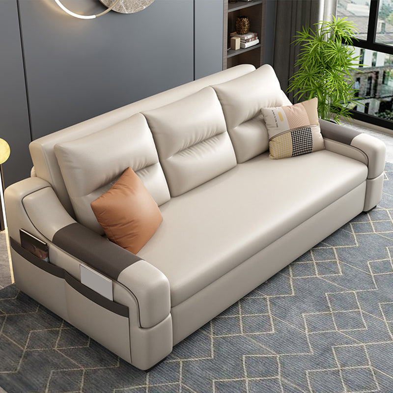 Bonded lederen bank futon hedendaagse futon slaper bank met opslag