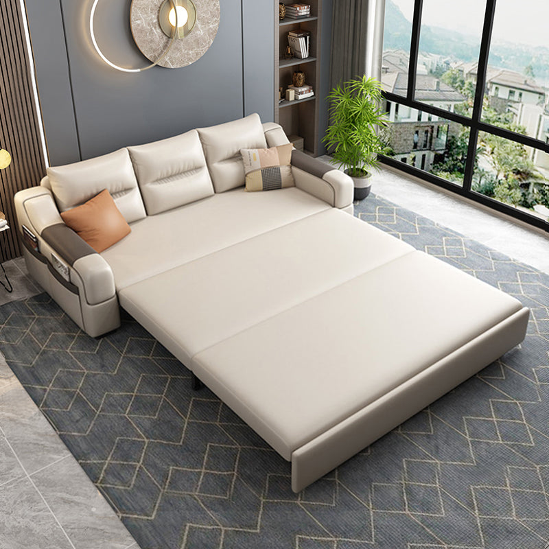 Bonded lederen bank futon hedendaagse futon slaper bank met opslag