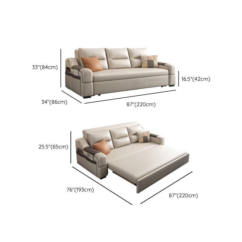 Bonded lederen bank futon hedendaagse futon slaper bank met opslag