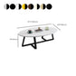 Modern Oval Coffee Table Wood and Steel Coffee Table Cross Legs