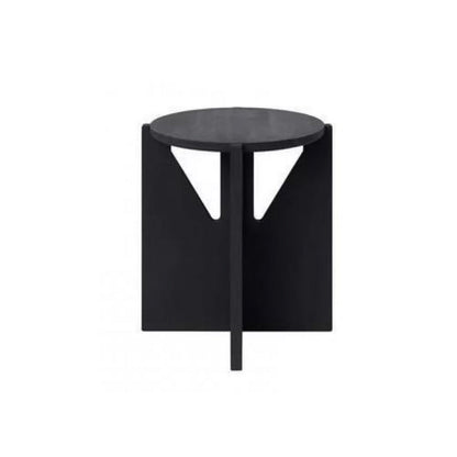 Mesa de centro de madera maciza Mesa de centro o auxiliar redonda contemporánea en negro y natural