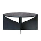 Mesa de centro de madera maciza Mesa de centro o auxiliar redonda contemporánea en negro y natural