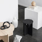 Mesa de centro de madera maciza Mesa de centro o auxiliar redonda contemporánea en negro y natural