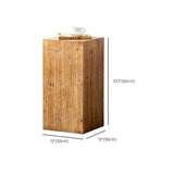 Distressed Wood Square End Table Set 11.8" W Block Sofa Side Accent Table