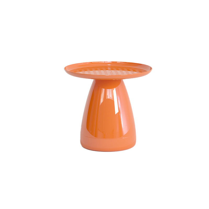 Pedestal End Table Plastic Round Side Sofa Side Accent Table with Tray Top Orange Orange 1 Clearhalo 'Coffee & Accent Tables' 'End & Side Tables' 'end_side_tables' 'furn' 'furn_end_side_tables' 'Furniture' 'Living Room Furniture' 6523936