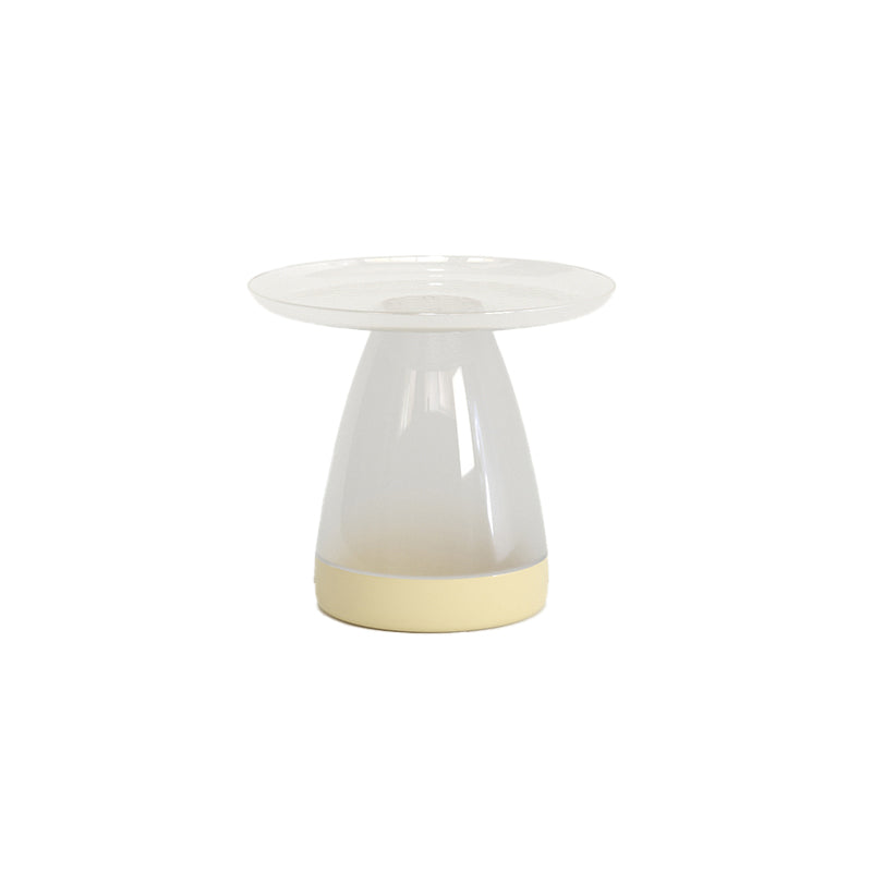 Pedestal End Table Plastic Round Side Sofa Side Accent Table with Tray Top Yellow Clear 1 Clearhalo 'Coffee & Accent Tables' 'End & Side Tables' 'end_side_tables' 'furn' 'furn_end_side_tables' 'Furniture' 'Living Room Furniture' 6523937