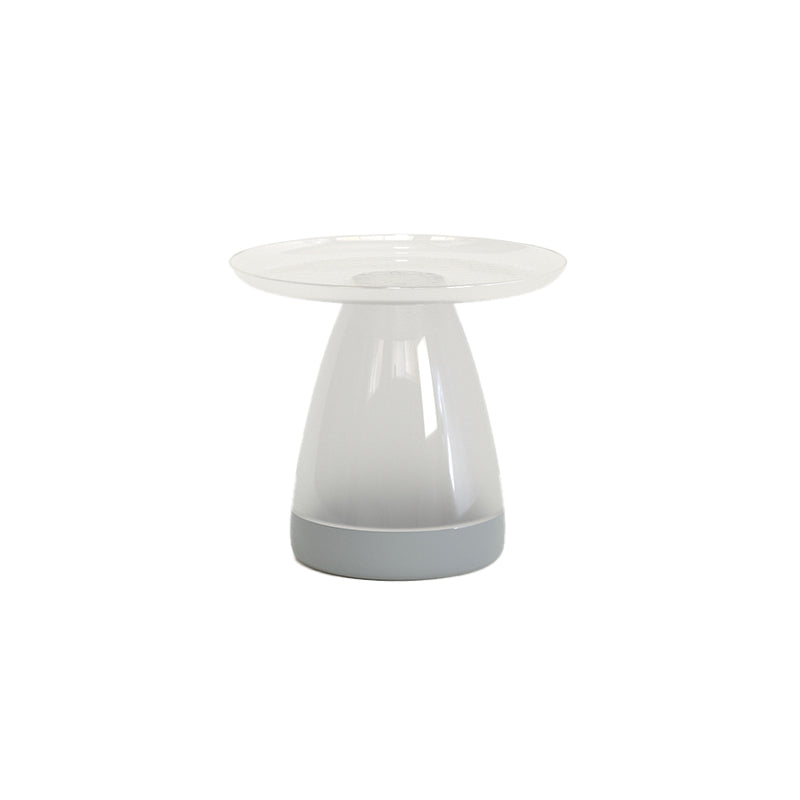 Pedestal End Table Plastic Round Side Sofa Side Accent Table with Tray Top Gray Clear 1 Clearhalo 'Coffee & Accent Tables' 'End & Side Tables' 'end_side_tables' 'furn' 'furn_end_side_tables' 'Furniture' 'Living Room Furniture' 6523948