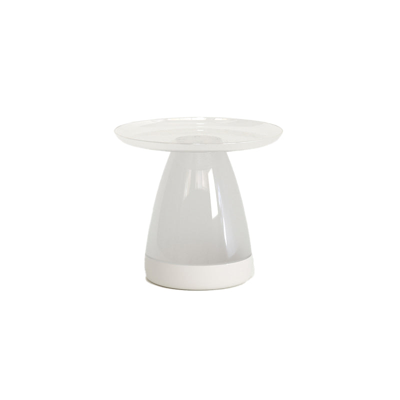 Pedestal End Table Plastic Round Side Sofa Side Accent Table with Tray Top White Clear 1 Clearhalo 'Coffee & Accent Tables' 'End & Side Tables' 'end_side_tables' 'furn' 'furn_end_side_tables' 'Furniture' 'Living Room Furniture' 6523950