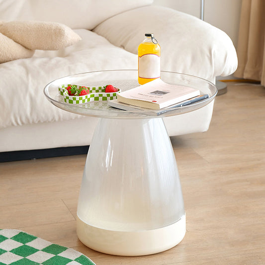 Pedestal End Table Plastic Round Side Sofa Side Accent Table with Tray Top Clearhalo 'Coffee & Accent Tables' 'End & Side Tables' 'end_side_tables' 'furn' 'furn_end_side_tables' 'Furniture' 'Living Room Furniture' 6523955