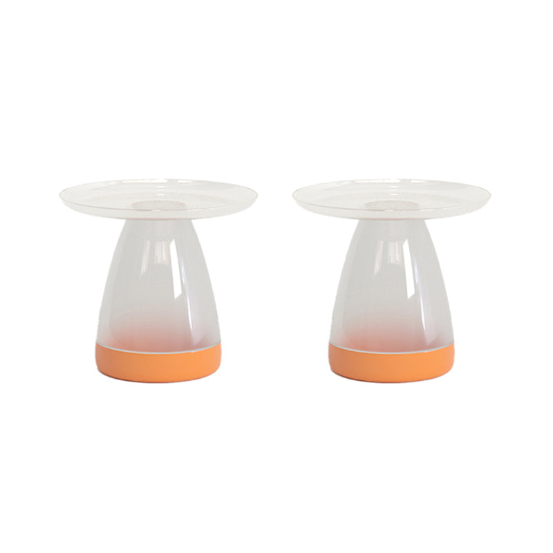 Pedestal End Table Plastic Round Side Sofa Side Accent Table with Tray Top Orange Clear 2 Clearhalo 'Coffee & Accent Tables' 'End & Side Tables' 'end_side_tables' 'furn' 'furn_end_side_tables' 'Furniture' 'Living Room Furniture' 6523959