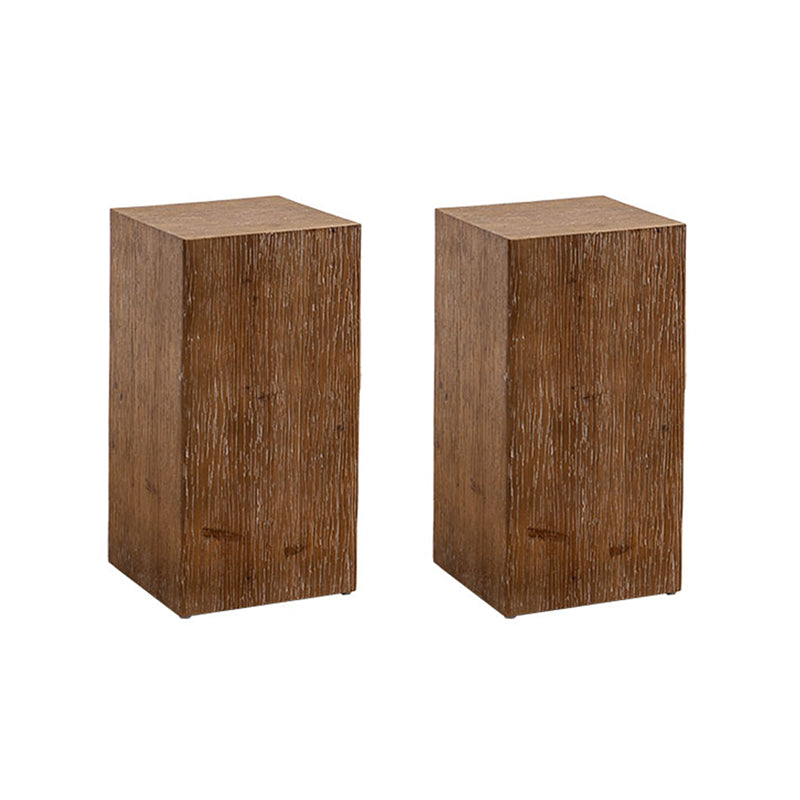 Tavolo laterale quadrato in stile country tavolino in legno solido naturale