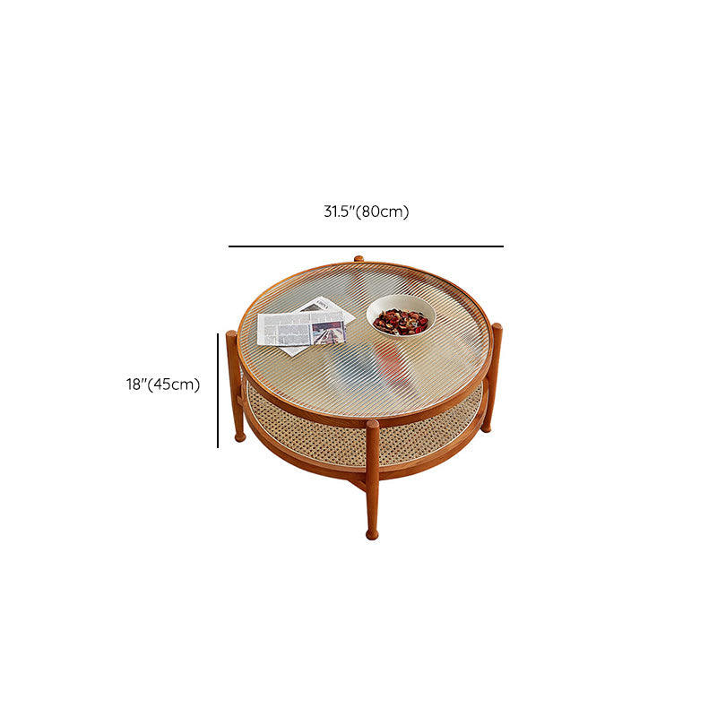 Tropical Round Cocktail Table Storage Solid Wood Coffee Table Clearhalo 'Coffee & Accent Tables' 'Coffee Tables' 'coffee_tables' 'furn' 'furn_coffee_tables' 'Furniture' 'Living Room Furniture' 6524074