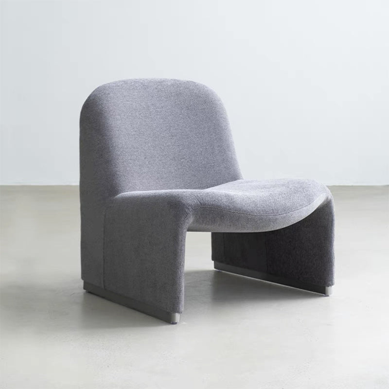 Mid-century Modern Side Chair Armless Fixed Back Accent Armchair for Bedroom Grey Cotton and Linen 1 Piece Clearhalo 'Accent Chairs' 'accent_chairs' 'Chairs & Seating' 'furn' 'furn_accent_chairs' 'Furniture' 'Living Room Furniture' 6524086