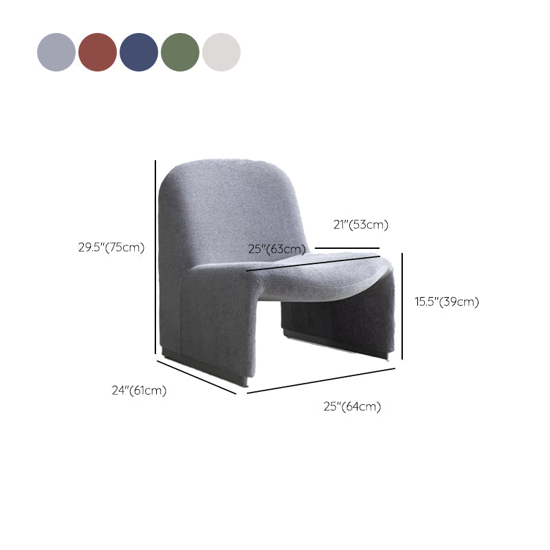 Mid-century Modern Side Chair Armless Fixed Back Accent Armchair for Bedroom Clearhalo 'Accent Chairs' 'accent_chairs' 'Chairs & Seating' 'furn' 'furn_accent_chairs' 'Furniture' 'Living Room Furniture' 6524104