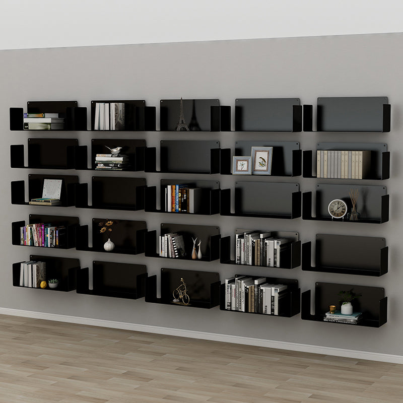 1 Shelf Closed Back Bookshelf Glam Metal Floating Horizontal Bookcase Clearhalo 'Bookcases' 'furn' 'furn_bookcases' 'Furniture' 'Office Furniture' 6524412