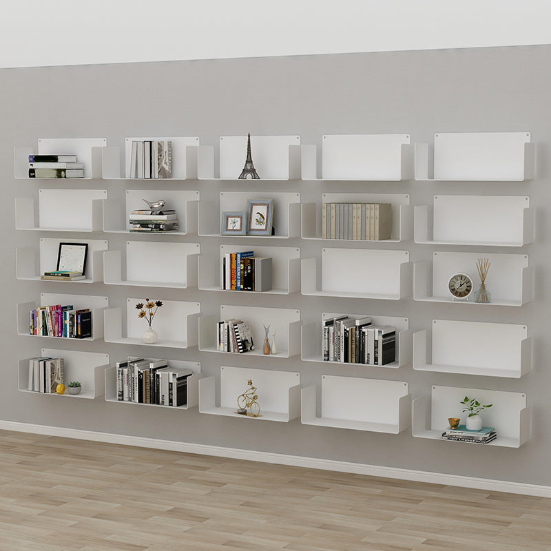 1 Shelf Closed Back Bookshelf Glam Metal Floating Horizontal Bookcase Clearhalo 'Bookcases' 'furn' 'furn_bookcases' 'Furniture' 'Office Furniture' 6524417