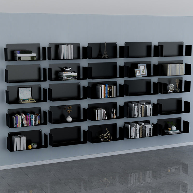 1 Shelf Closed Back Bookshelf Glam Metal Floating Horizontal Bookcase Clearhalo 'Bookcases' 'furn' 'furn_bookcases' 'Furniture' 'Office Furniture' 6524418