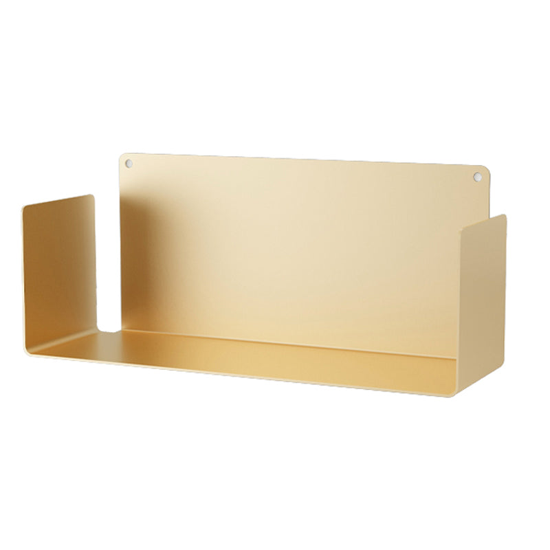 1 Shelf Closed Back Bookshelf Glam Metal Floating Horizontal Bookcase 23.6"L x 7.9"W x 7.9"H Gold Clearhalo 'Bookcases' 'furn' 'furn_bookcases' 'Furniture' 'Office Furniture' 6524421