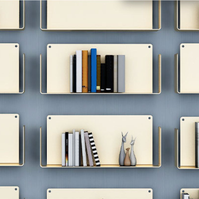 1 Shelf Closed Back Bookshelf Glam Metal Floating Horizontal Bookcase Clearhalo 'Bookcases' 'furn' 'furn_bookcases' 'Furniture' 'Office Furniture' 6524425