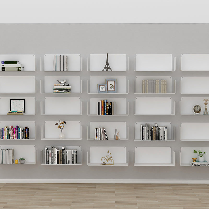 1 Shelf Closed Back Bookshelf Glam Metal Floating Horizontal Bookcase Clearhalo 'Bookcases' 'furn' 'furn_bookcases' 'Furniture' 'Office Furniture' 6524433
