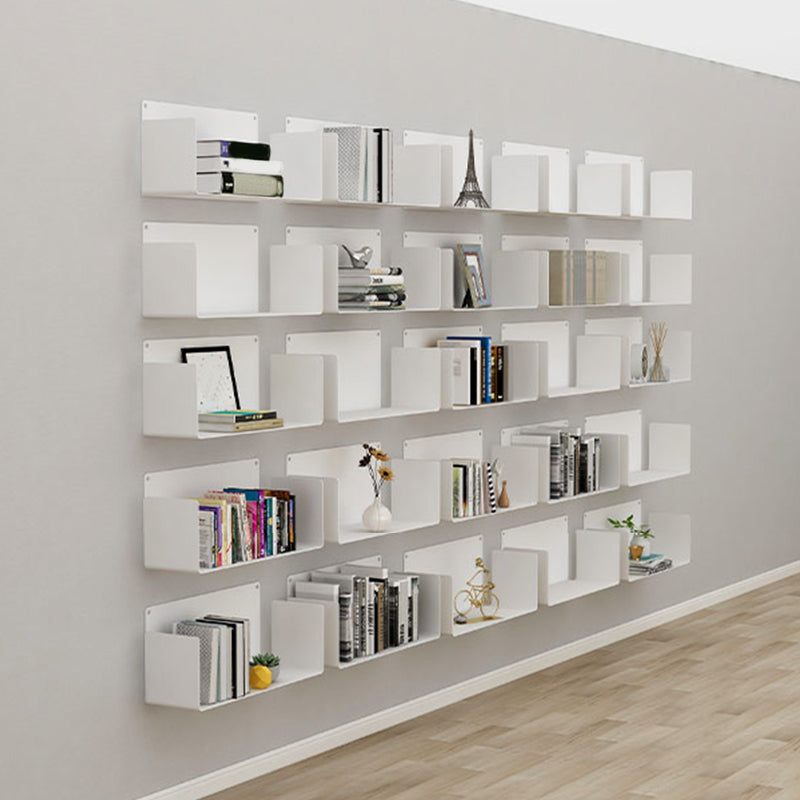 1 Shelf Closed Back Bookshelf Glam Metal Floating Horizontal Bookcase Clearhalo 'Bookcases' 'furn' 'furn_bookcases' 'Furniture' 'Office Furniture' 6524434