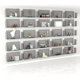Metal Closed Back Bookshelf Contemporary Floating Bookcase with Shelves