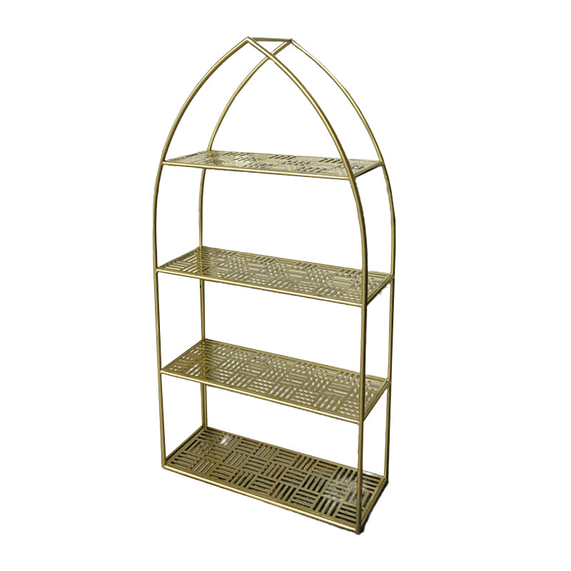 Glam Gold Bookshelf Standard Metal Bookcase with Shelves for Home Office