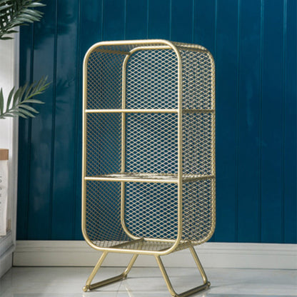 Glam Gold Bookshelf Standard Metal Bookcase with Shelves for Home Office