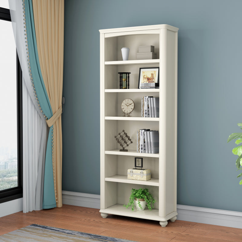 Wood Standard Bookshelf White Contemporary Bookcase with Shelves 23.6"L x 11.8"W x 70.9"H Drawer Not Included Clearhalo 'Bookcases' 'furn' 'furn_bookcases' 'Furniture' 'Office Furniture' 6524528