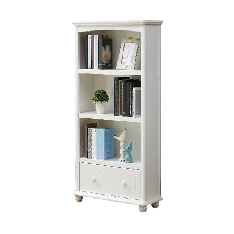 Wood Standard Bookshelf White Contemporary Bookcase with Shelves 23.6"L x 11.8"W x 51.2"H 1 Clearhalo 'Bookcases' 'furn' 'furn_bookcases' 'Furniture' 'Office Furniture' 6524532