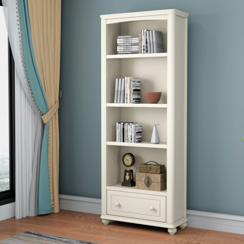 Wood Standard Bookshelf White Contemporary Bookcase with Shelves 31.5"L x 11.8"W x 70.9"H 1 Clearhalo 'Bookcases' 'furn' 'furn_bookcases' 'Furniture' 'Office Furniture' 6524538