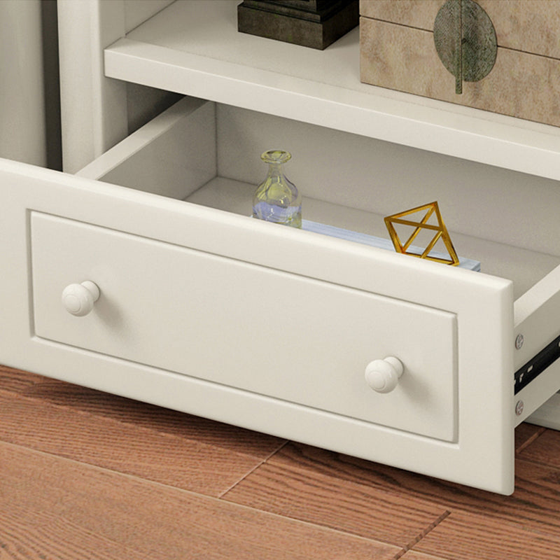 Estantería estándar de madera estantería contemporánea blanca con estantes