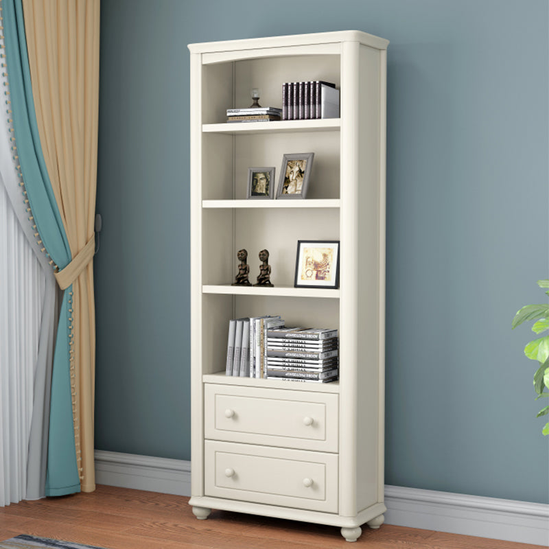 Wood Standard Bookshelf White Contemporary Bookcase with Shelves 23.6"L x 11.8"W x 70.9"H 2 Clearhalo 'Bookcases' 'furn' 'furn_bookcases' 'Furniture' 'Office Furniture' 6524540