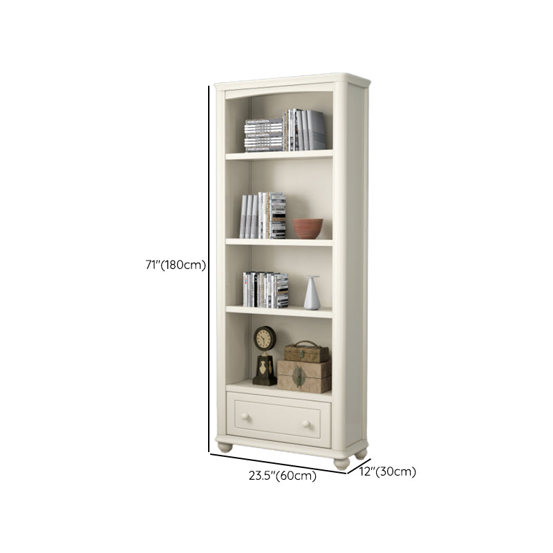 Wood Standard Bookshelf White Contemporary Bookcase with Shelves Clearhalo 'Bookcases' 'furn' 'furn_bookcases' 'Furniture' 'Office Furniture' 6524551